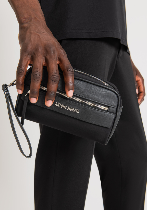 POUCH IN POPLIN AND FAUX LEATHER - Antony Morato Online Shop