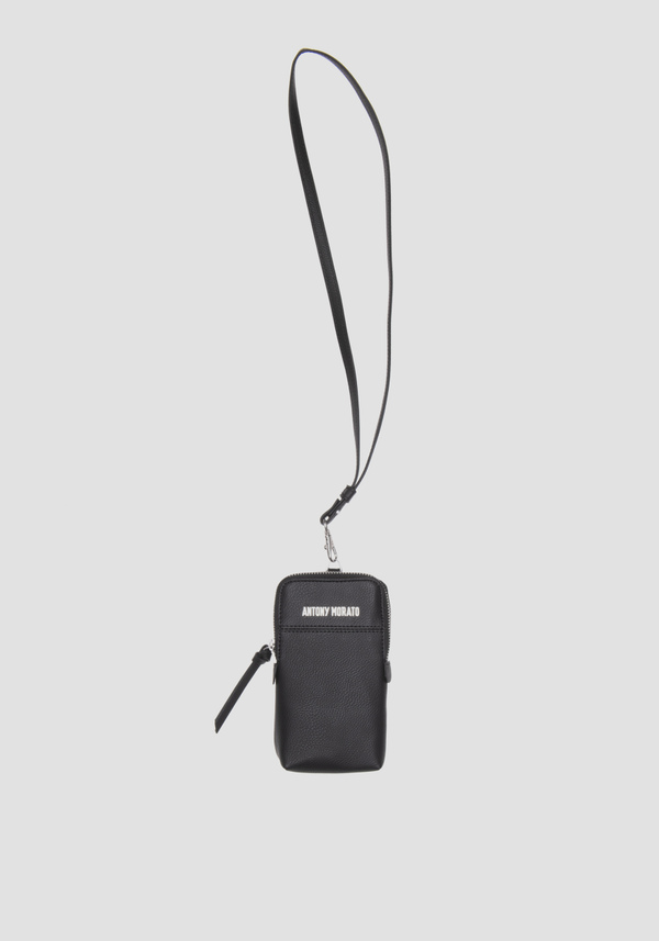 POUCH PORTA CELLULARE IN SIMILPELLE CON LOGO METALLICO - Antony Morato Online Shop