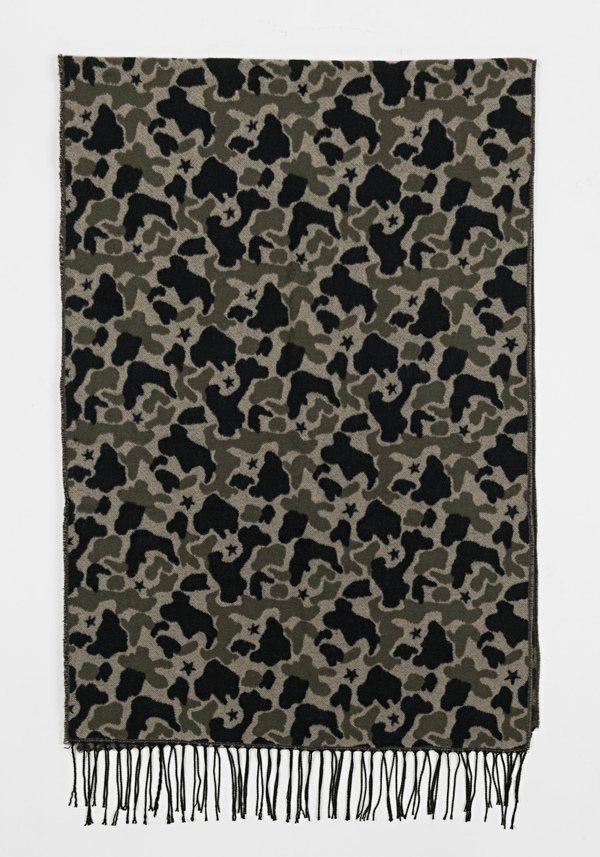 COTTON-BLEND SCARF WITH A JACQUARD-CAMOUFLAGE EFFECT - Antony Morato Online Shop