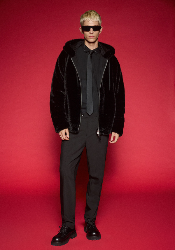 RELAXED FIT JACKET WITH FAUX FUR - Antony Morato Online Shop