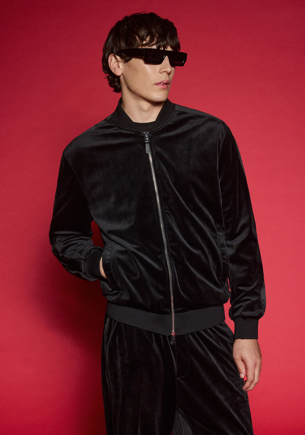 SWEAT AVEC ZIP RELAXED FIT EN VELOURS - Antony Morato Online Shop