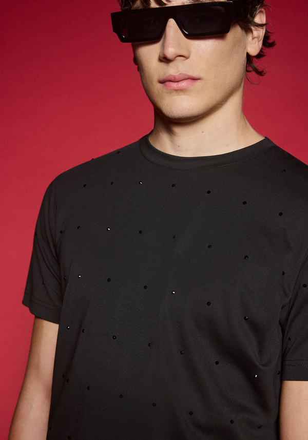 REGULAR FIT T-SHIRT IN COTTON BLEND WITH STUDS - Antony Morato Online Shop