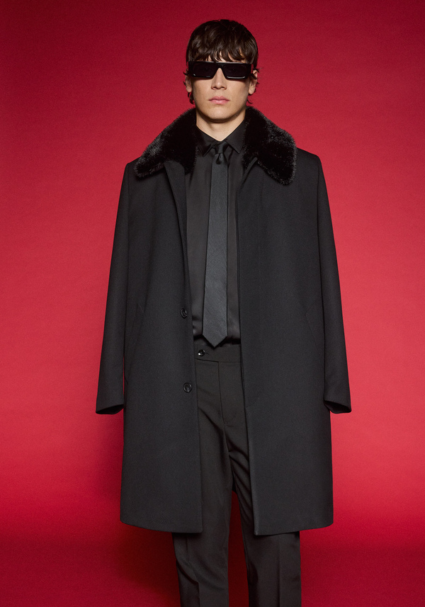 REGULAR FIT COAT WITH FAUX FUR COLLAR - Antony Morato Online Shop