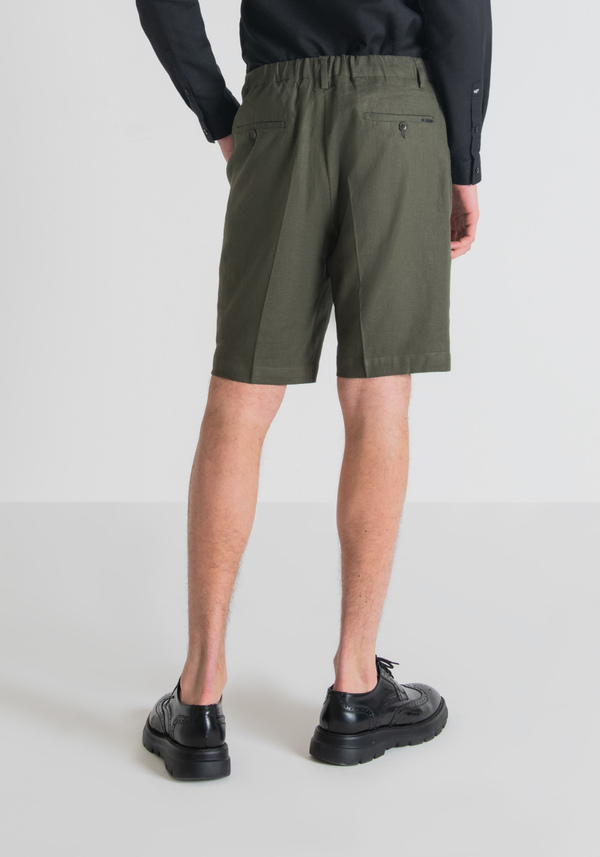 “GUSTAF” CARROT-FIT SHORTS IN LINEN BLEND - Antony Morato Online Shop