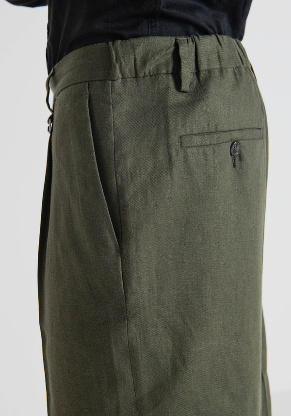 “GUSTAF” CARROT-FIT SHORTS IN LINEN BLEND - Antony Morato Online Shop