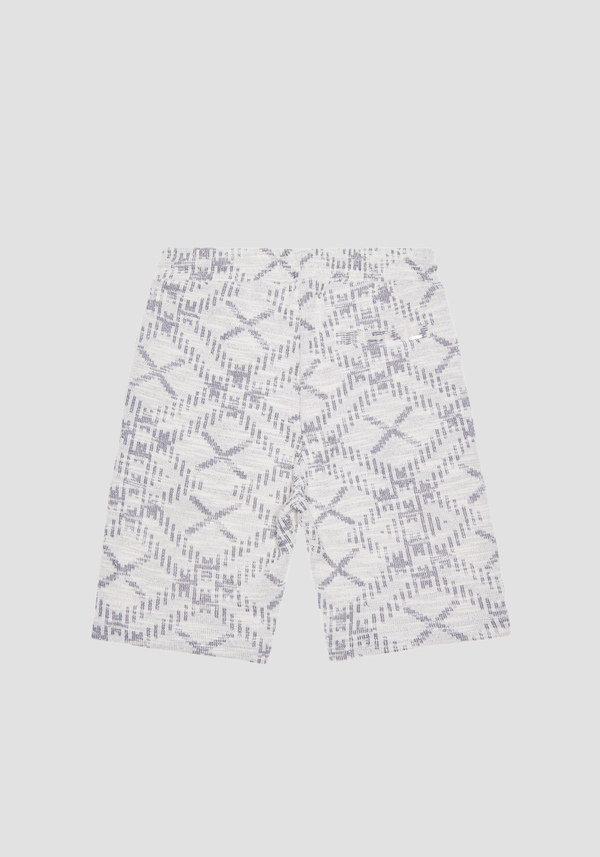 SHORTS REGULAR FIT IN SWEATSHIRTSTOFF AUS BAUMWOLL-MISCHGEWEBE MIT ALL-OVER-MUSTER - Antony Morato Online Shop