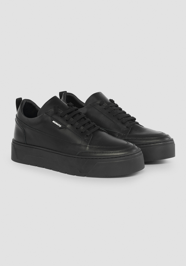 "FLINT" LOW-TOP LEATHER SNEAKERS - Antony Morato Online Shop