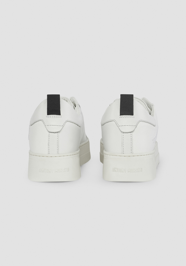 "FLARE" LOW-TOP SNEAKERS IN 100% LEATHER WITH SIDE LOGO - Antony Morato Online Shop