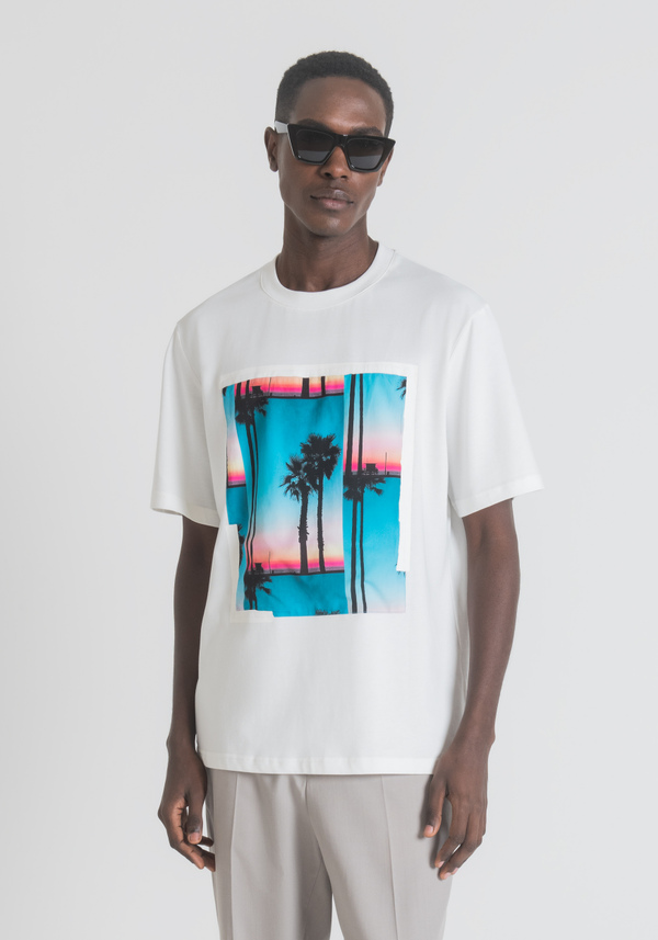 OVERSIZED T-SHIRT IN PURE COTTON WITH SUNSET PRINT - Antony Morato Online Shop