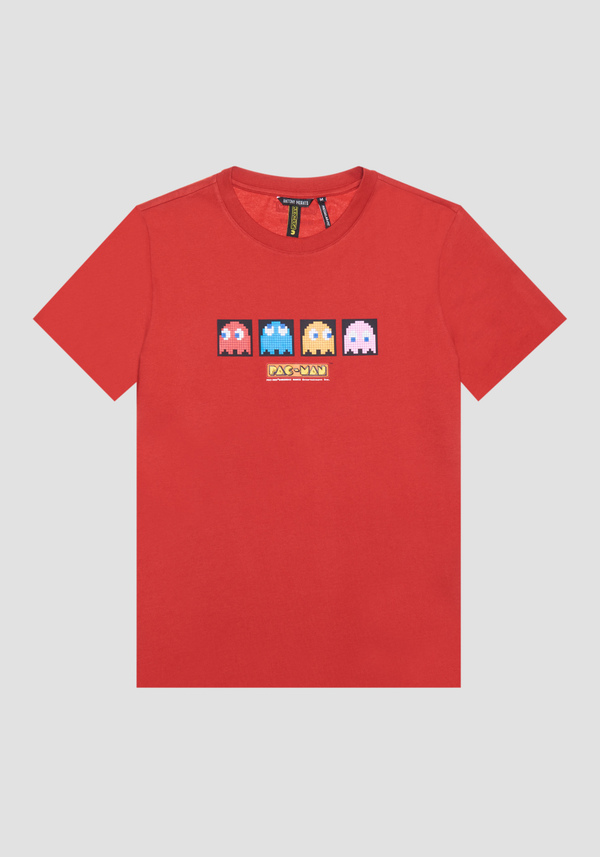 CAMISETA REGULAR FIT 100 % DE ALGODÓN CON ESTAMPADO DE PAC-MAN - Antony Morato Online Shop