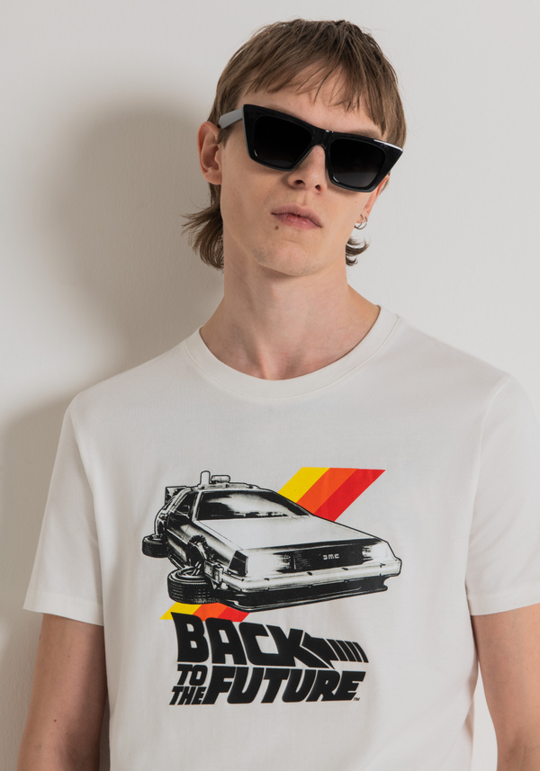 REGULAR-FIT COTTON T-SHIRT WITH "BACK TO THE FUTURE" PRINT - Antony Morato Online Shop