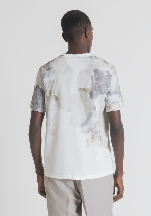 T-SHIRT REGULAR FIT IN PURO COTONE CON STAMPA EFFETTO ACQUERELLO - Antony Morato Online Shop