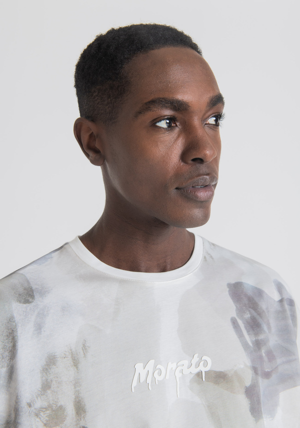 T-SHIRT REGULAR FIT IN PURO COTONE CON STAMPA EFFETTO ACQUERELLO - Antony Morato Online Shop