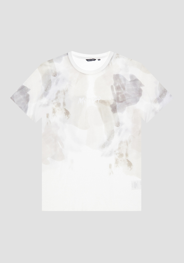 REGULAR-FIT T-SHIRT IN PURE COTTON WITH WATERCOLOUR-EFFECT PRINT - Antony Morato Online Shop