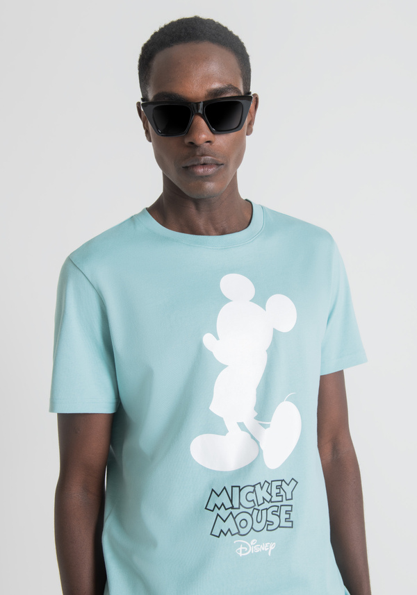 T-SHIRT REGULAR FIT EN PUR COTON AVEC IMPRIMÉ « MICKEY MOUSE » - Antony Morato Online Shop