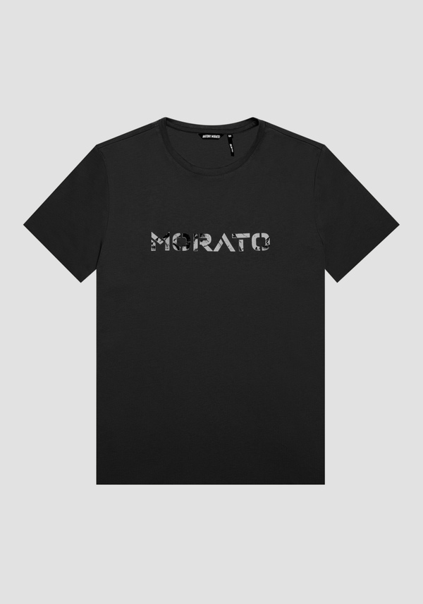 SLIM-FIT T-SHIRT IN PURE COTTON WITH EMBOSSED "MORATO" PRINT - Antony Morato Online Shop