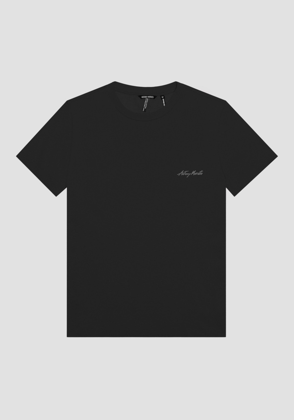 SUPER SLIM FIT T-SHIRT IN STRETCH COTTON WITH LOGO PRINT - Antony Morato Online Shop