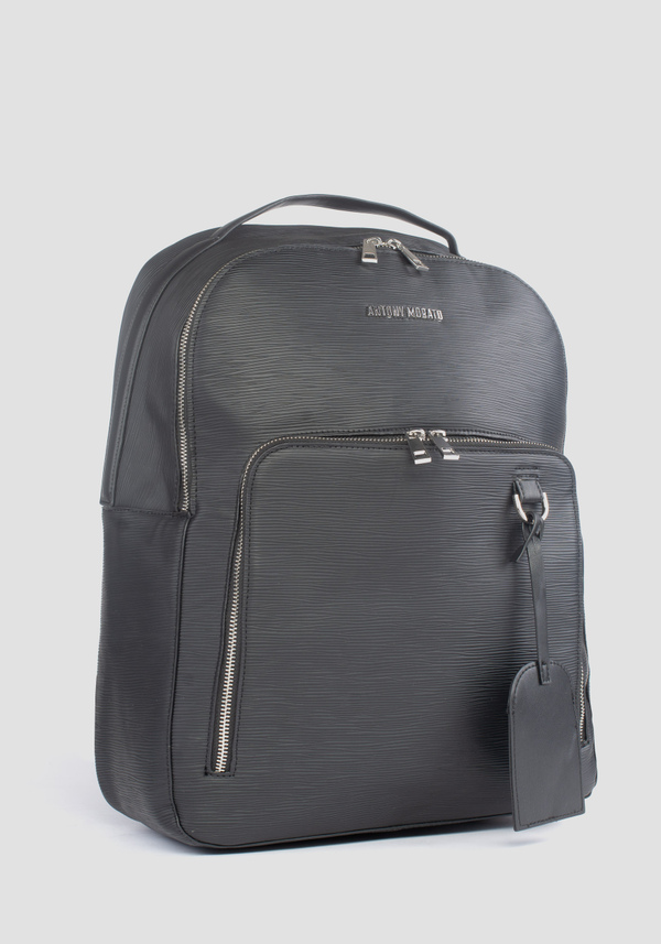 FAUX LEATHER BACKPACK WITH EMBOSSED METAL LOGO - Antony Morato Online Shop