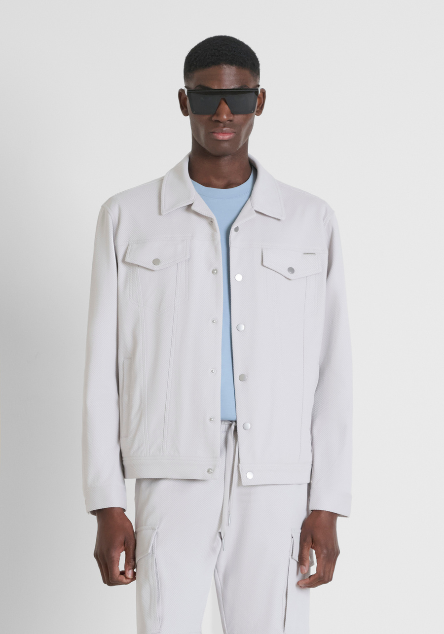 REGULAR FIT JACKET IN COTTON TWILL WITH METAL LOGO - Antony Morato Online Shop