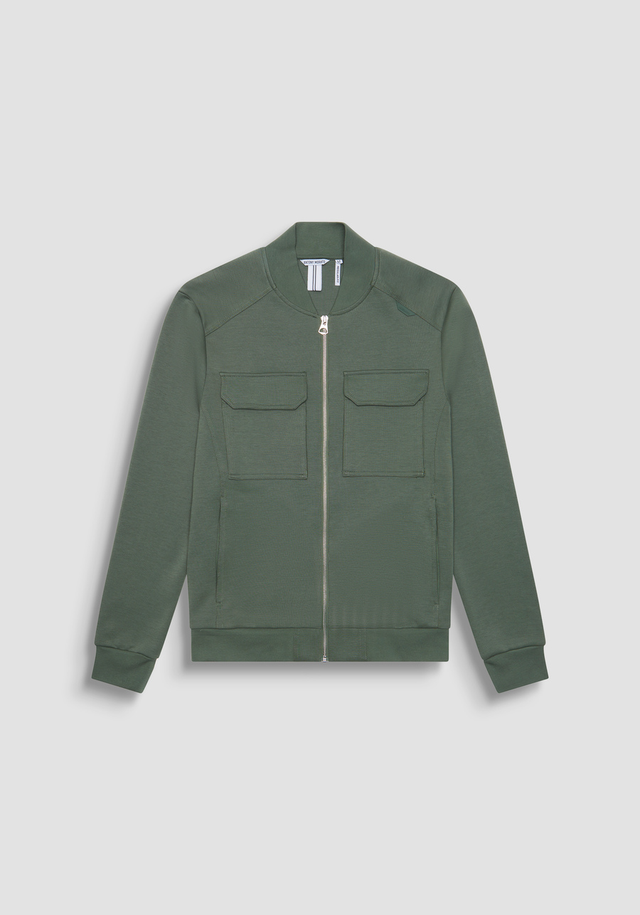REGULAR FIT SWEATSHIRT IN COTTON BLEND WITH ZIP AND TONE-ON-TONE LOGO PLAQUE - Antony Morato Online Shop