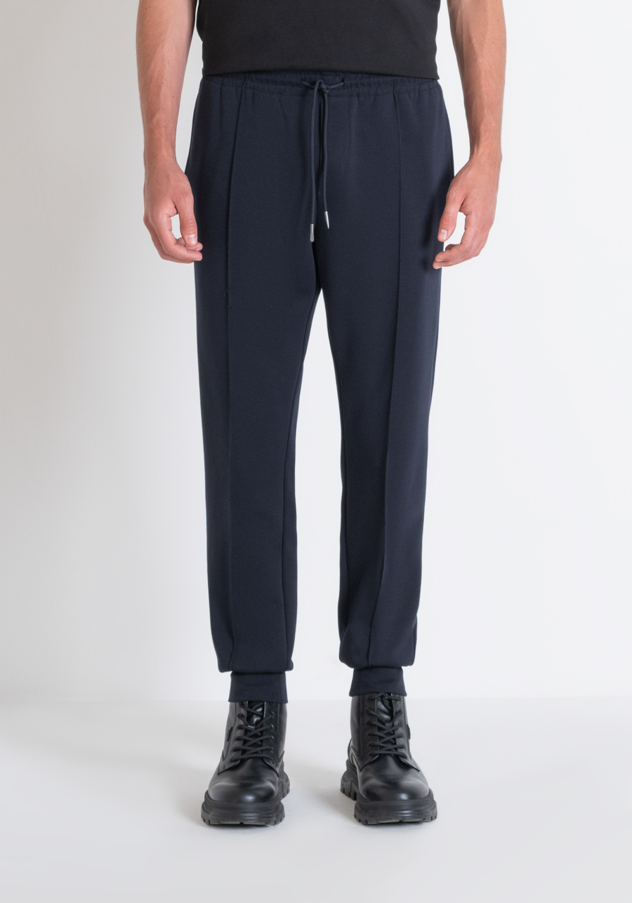 PANTALONI CARROT FIT IN FELPA MISTO COTONE BLU - Antony Morato Online Shop