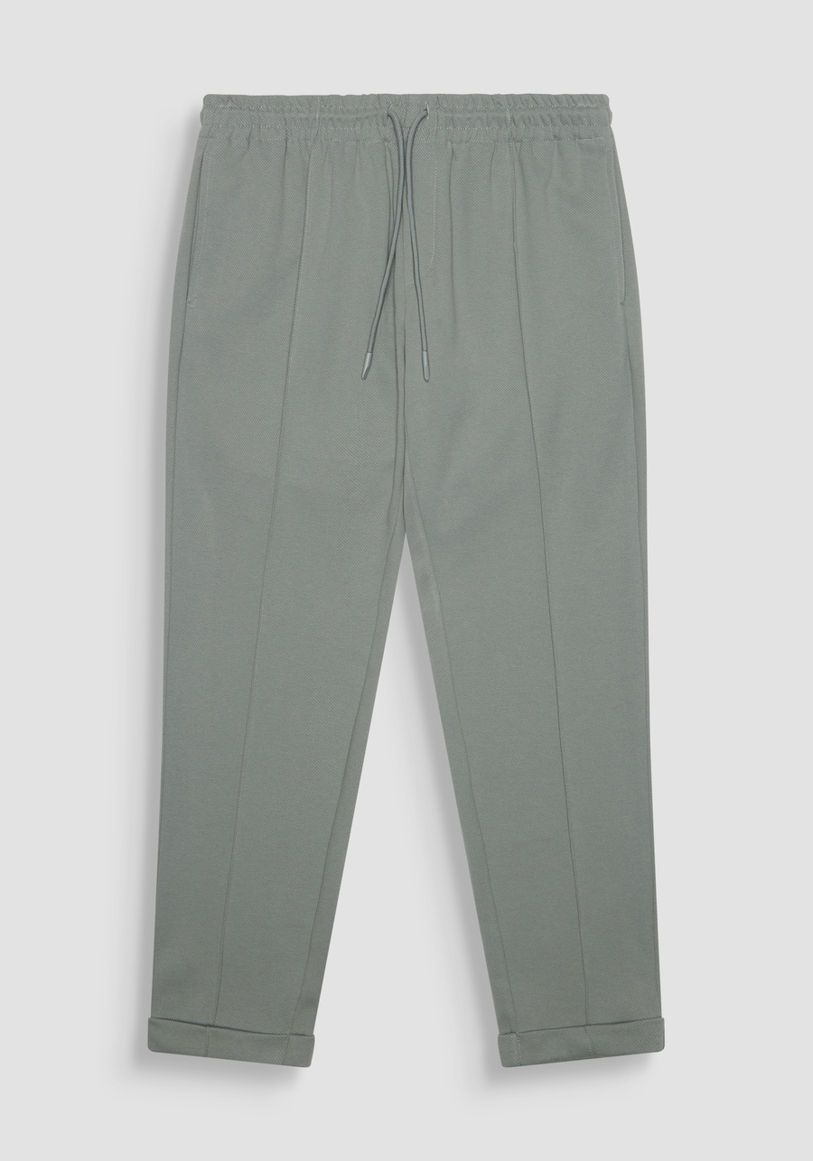CARROT FIT SWEATPANTS IN STRETCH COTTON WITH HEM CUFFS AND LOGO PATCH - Antony Morato Online Shop