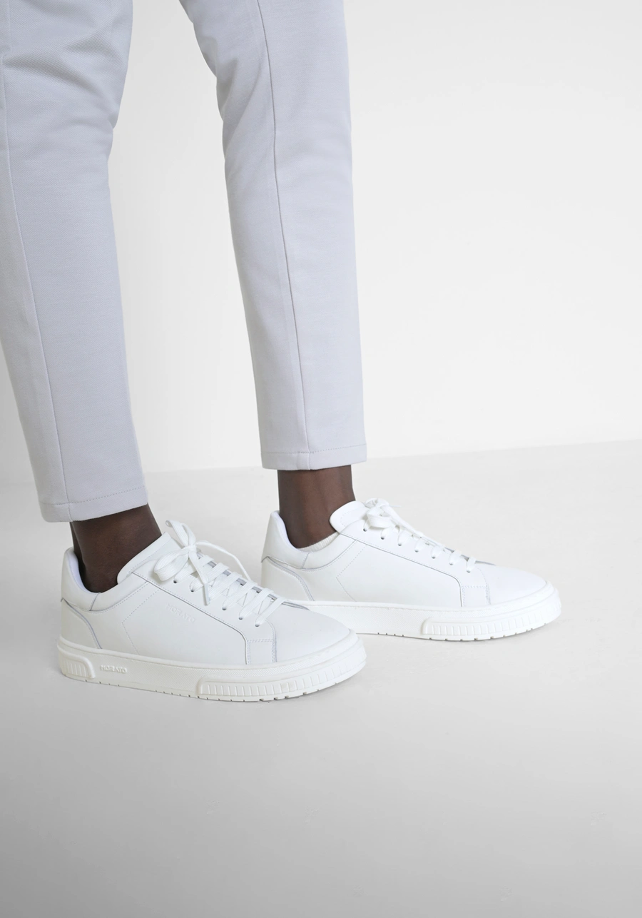 "THEO" SMOOTH LEATHER LOW TOP TRAINERS - Antony Morato Online Shop