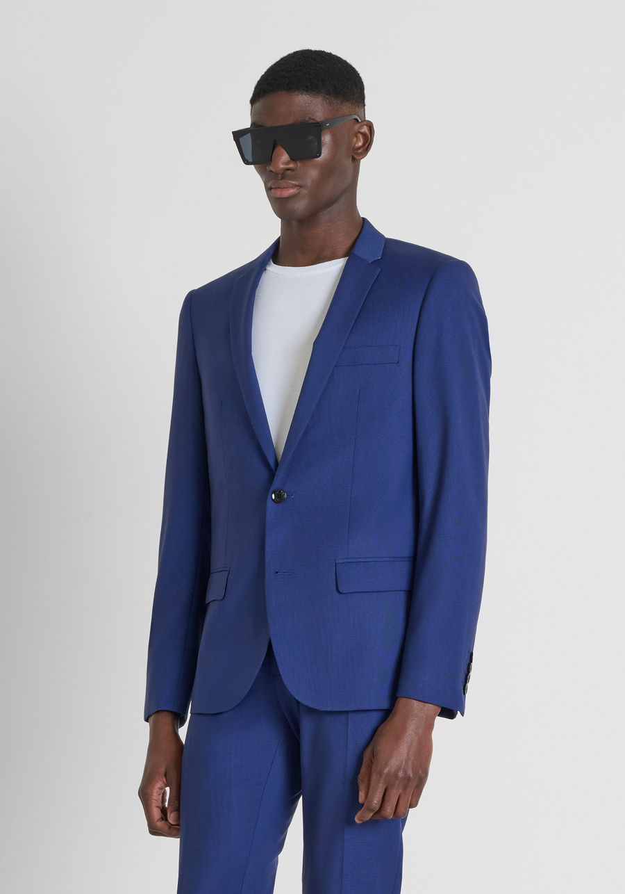 SLIM FIT JACKET "BONNIE" IN STRETCH VISCOSE BLEND WITH MICRO PATTERN - Antony Morato Online Shop