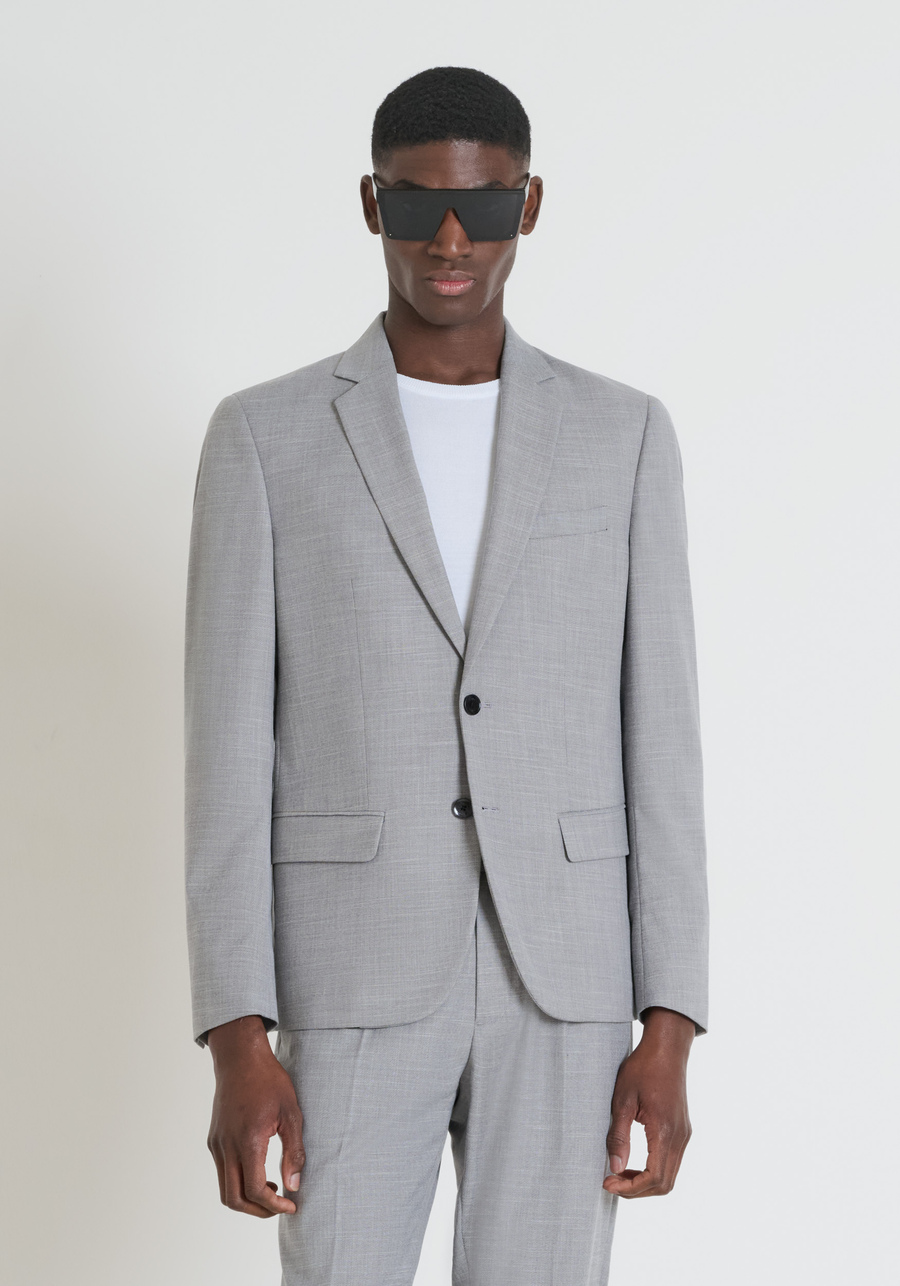 "LUIS" REGULAR FIT JACKET IN STRETCH VISCOSE BLEND FABRIC WITH BACK VENT - Antony Morato Online Shop