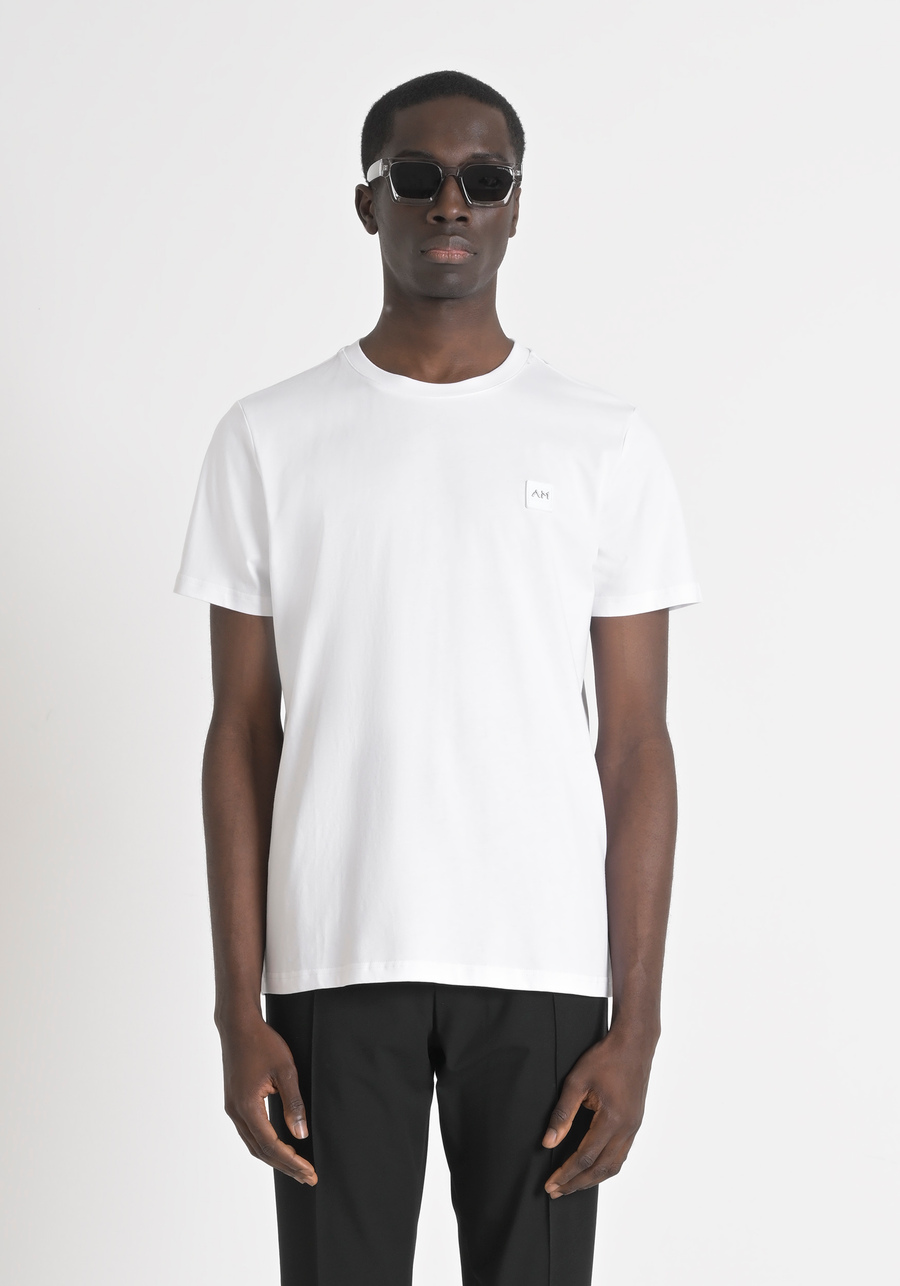 T-SHIRT REGULAR FIT AUS BAUMWOLLJERSEY MIT GUMMIERTEM PRINT - Antony Morato Online Shop