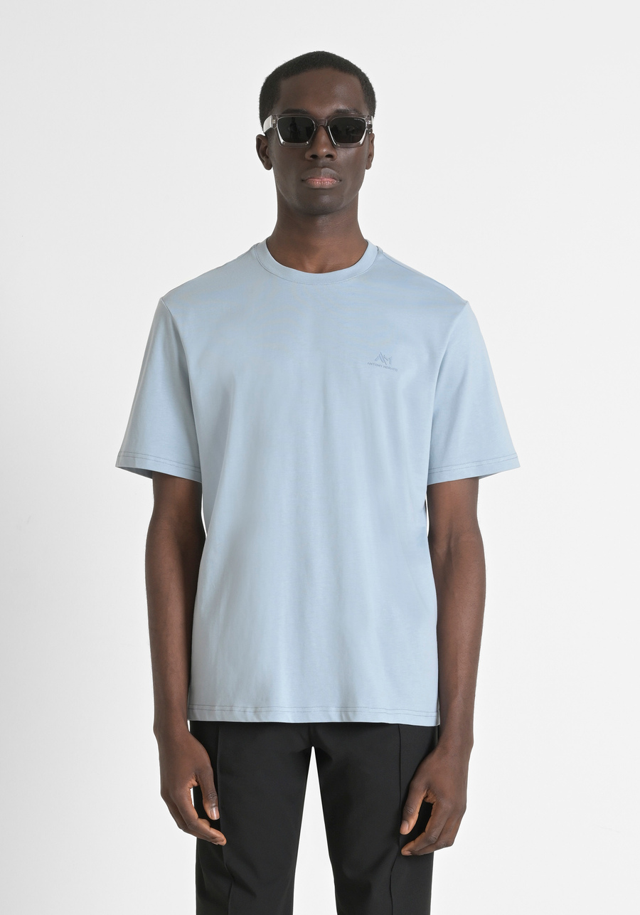 RELAXED FIT COTTON T-SHIRT WITH HEART-SIDE MONOGRAM - Antony Morato Online Shop