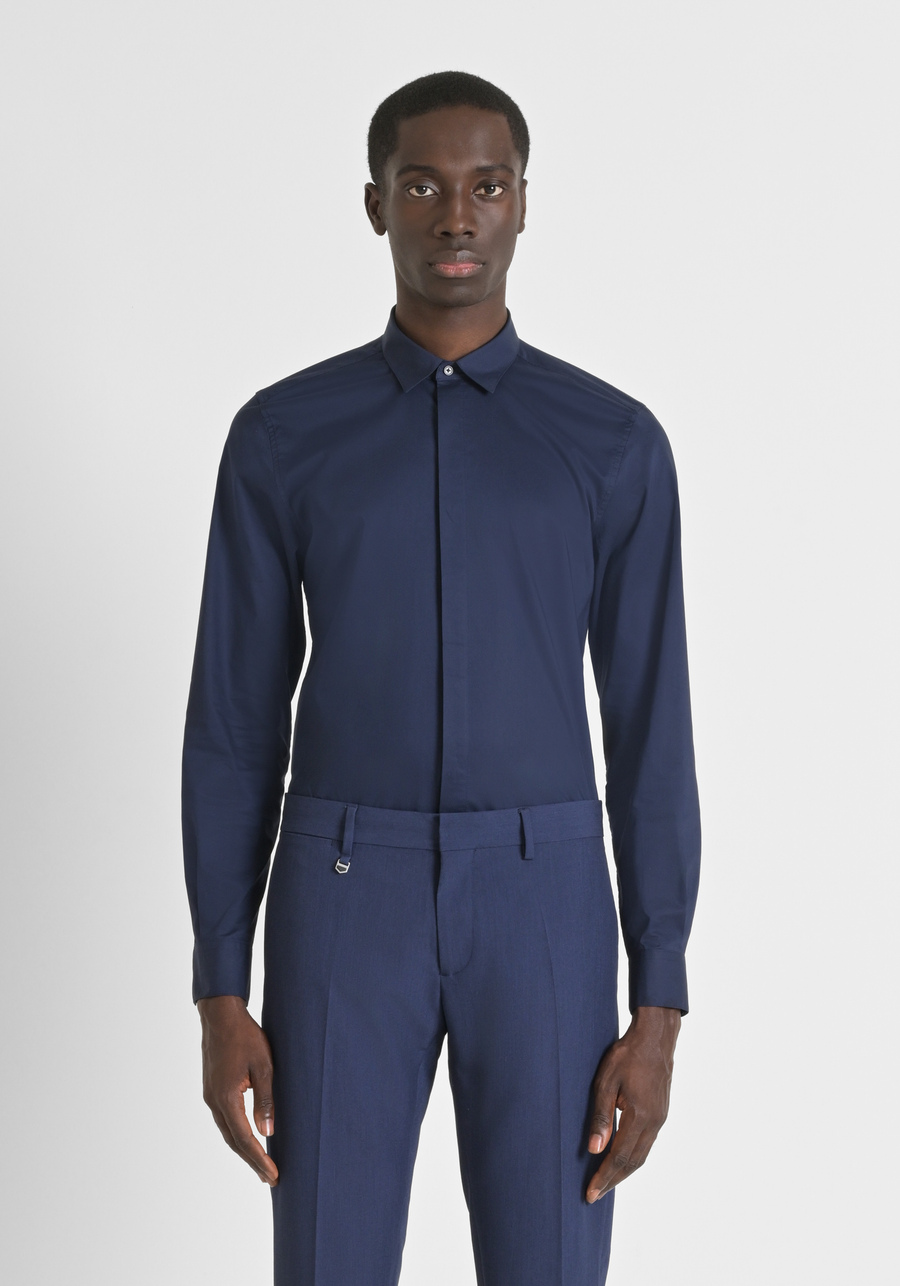 HEMD SLIM FIT „LONDON“ AUS EINFARBIGEM BAUMWOLLPOPELINE - Antony Morato Online Shop
