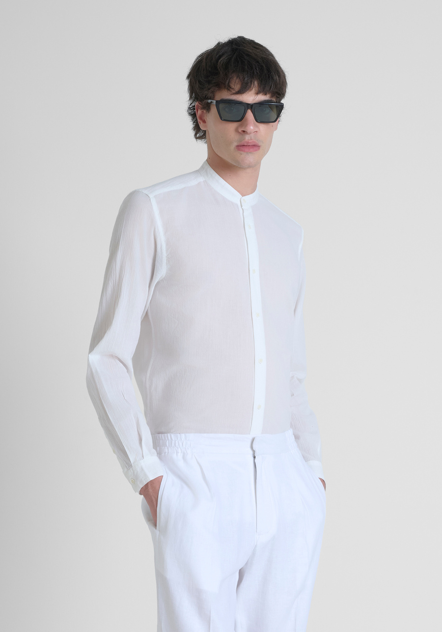 REGULAR FIT SHIRT "SEOUL" IN COTTON FABRIC WRINKLE FINISH - Antony Morato Online Shop