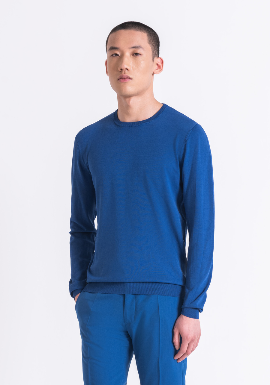 SUPER SLIM FIT SWEATER IN STRETCH VISCOSE BLEND YARN - Antony Morato Online Shop