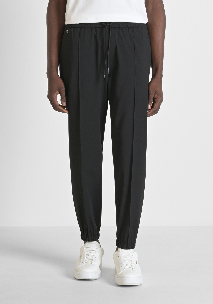 "NATE" REGULAR FIT TROUSERS IN ELASTIC VISCOSE BLEND - Antony Morato Online Shop
