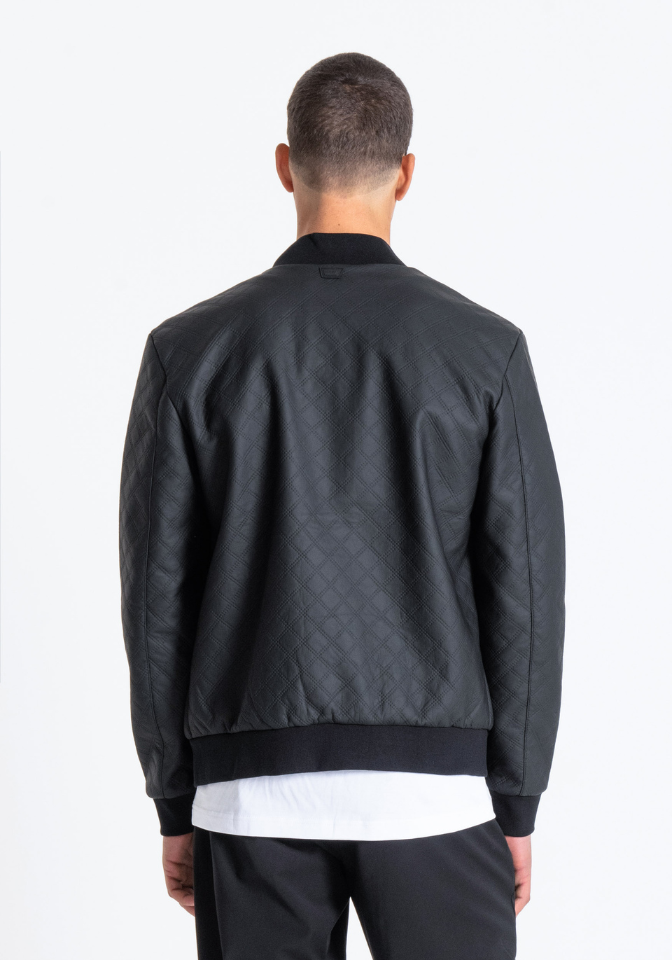 BOMBER JACKET IN LEATHERETTE WITH EMBOSSED PATTERN - Antony Morato Online Shop