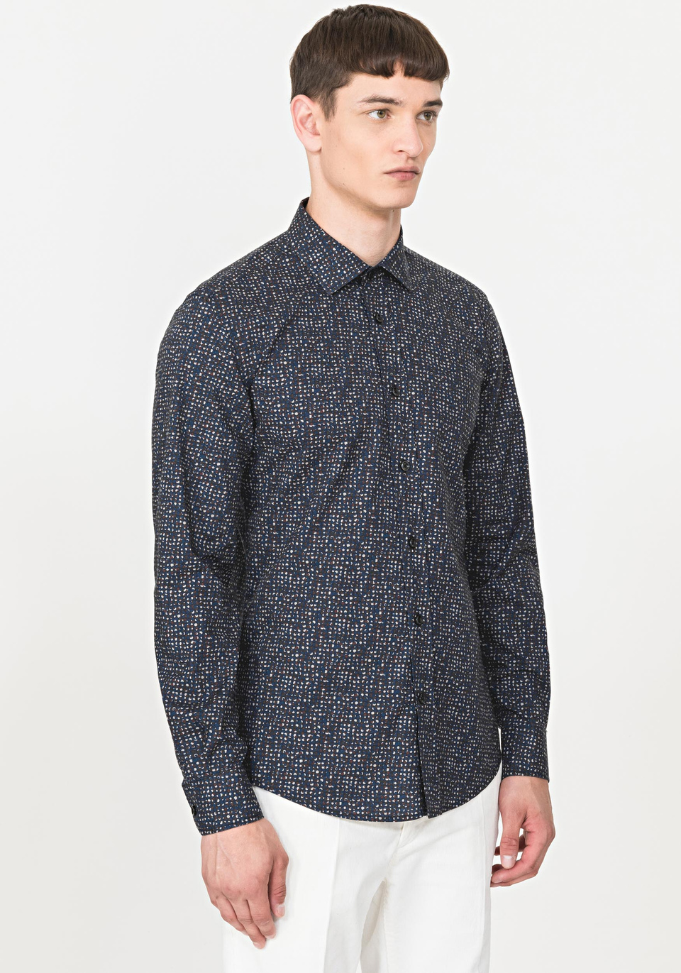 SLIM-FIT SHIRT IN 100% COTTON WITH A PRINT PATTERN - Antony Morato Online Shop