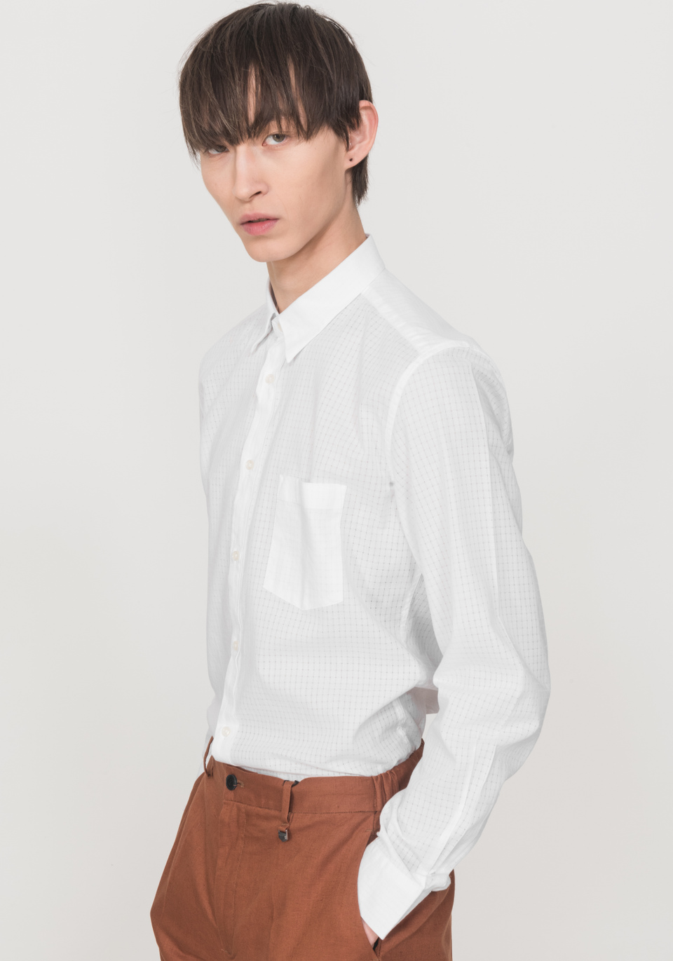 SLIM-FIT SHIRT IN SOFT CHECKED COTTON - Antony Morato Online Shop