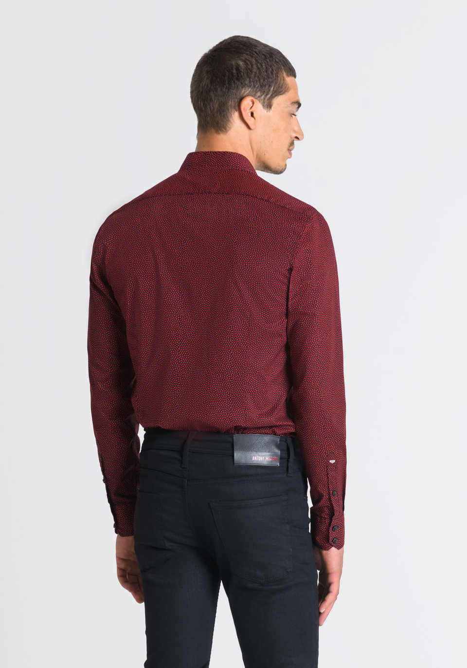 SLIM-FIT SHIRT MADE OF SOFT COTTON WITH MICRO-PATTERN PRINT - Antony Morato Online Shop