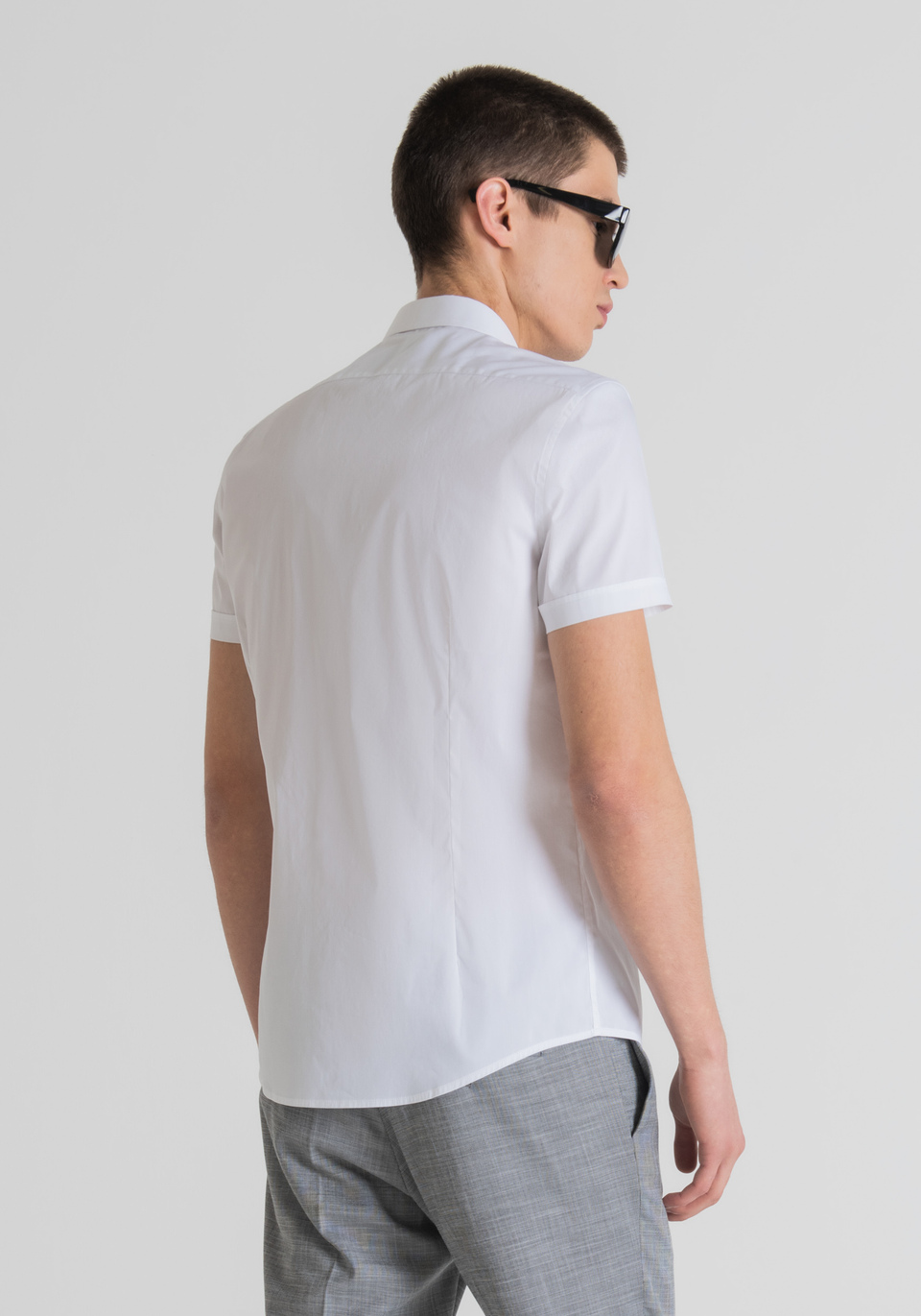 Camisa slim fit de color liso - Antony Morato Online Shop