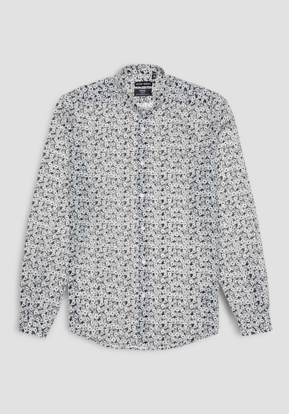 “SEOUL” SLIM FIT SHIRT IN PURE COTTON WITH FLORAL MICROPATTERN - Antony Morato Online Shop