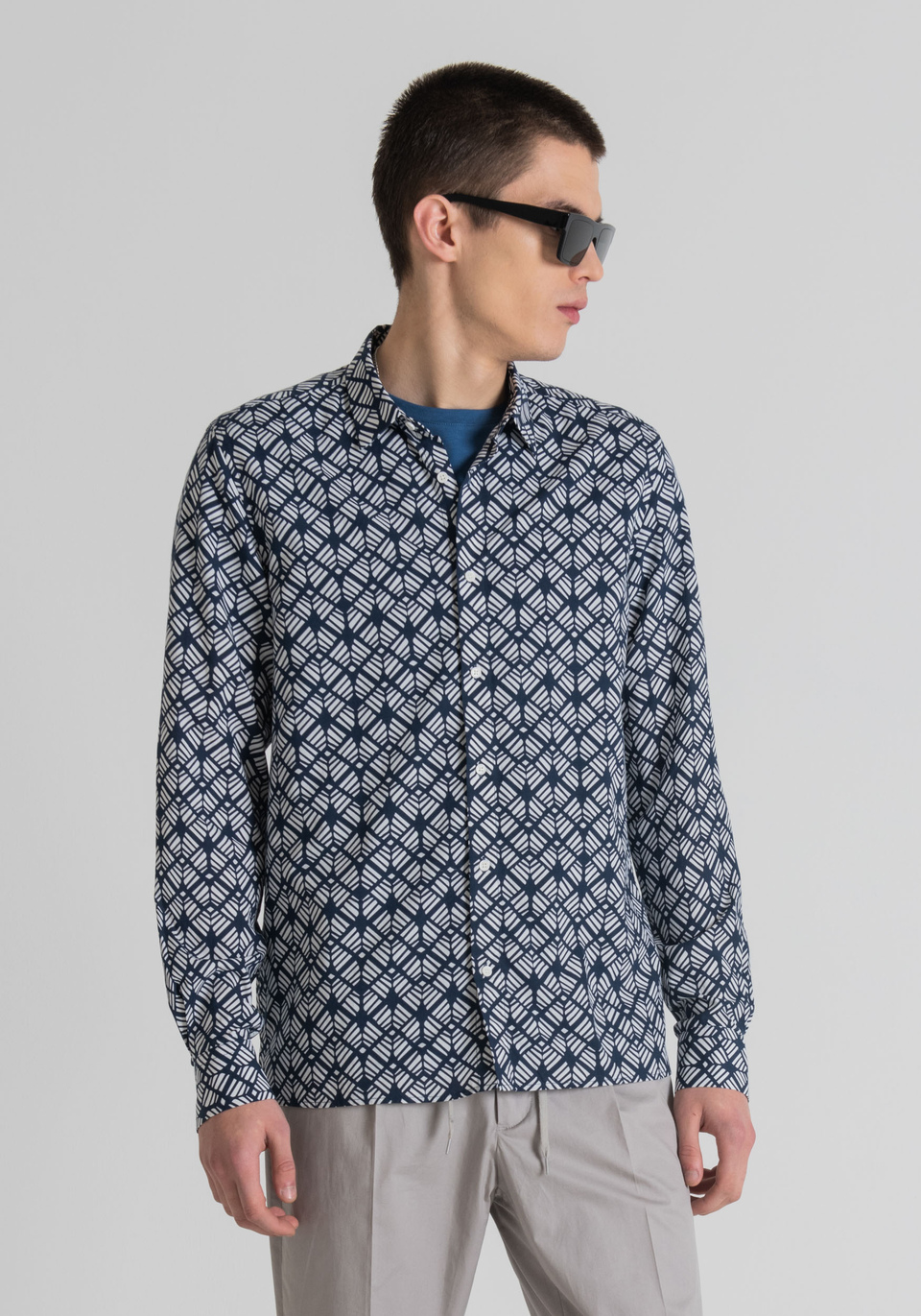 STRAIGHT FIT SHIRT  WITH PATTERN PRINT - Antony Morato Online Shop