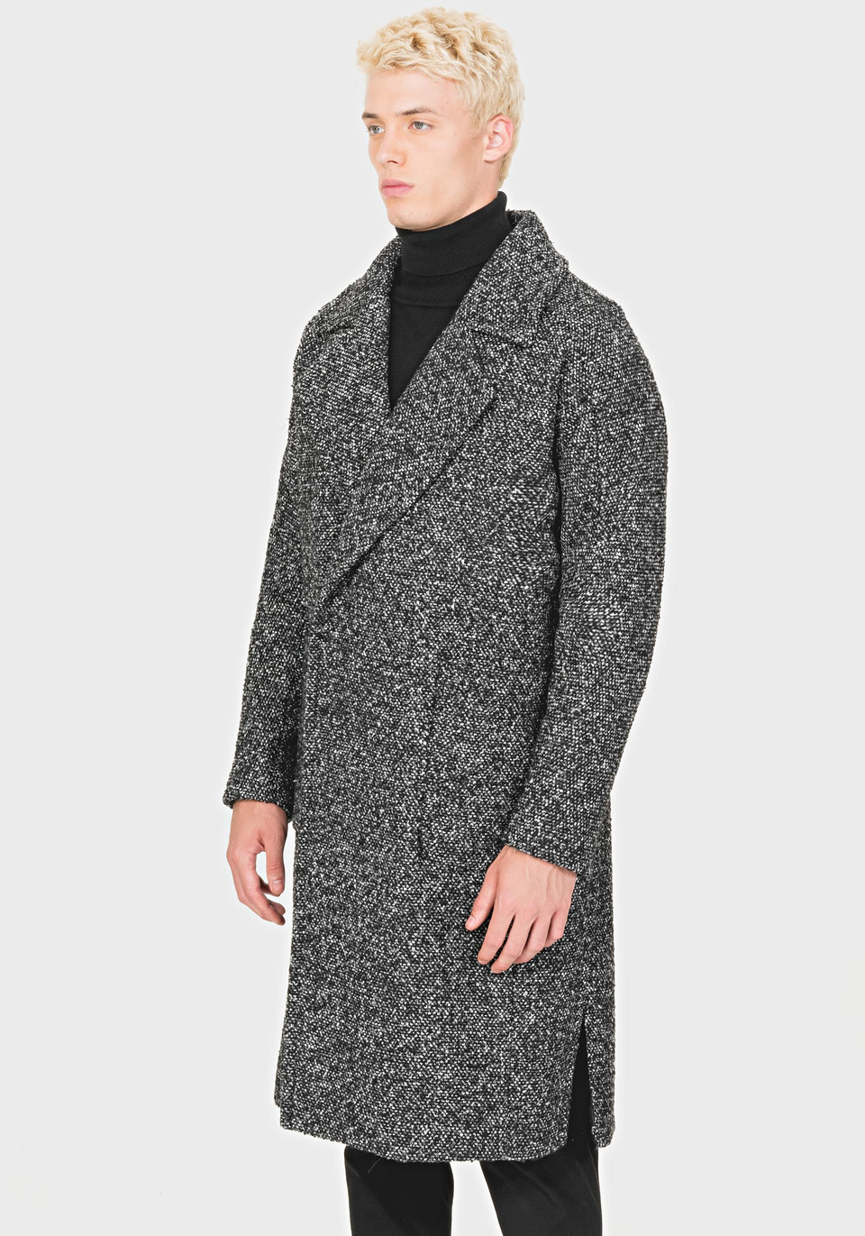 OVERSIZED DECONSTRUCTED COAT IN A TWO-TONE WOOL BLEND - Antony Morato Online Shop