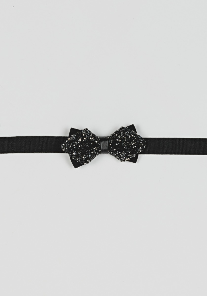 BOW TIE IN FABRIC WITH GRANITE-LOOK GEMS AND AN ADJUSTABLE STRAP - Antony Morato Online Shop