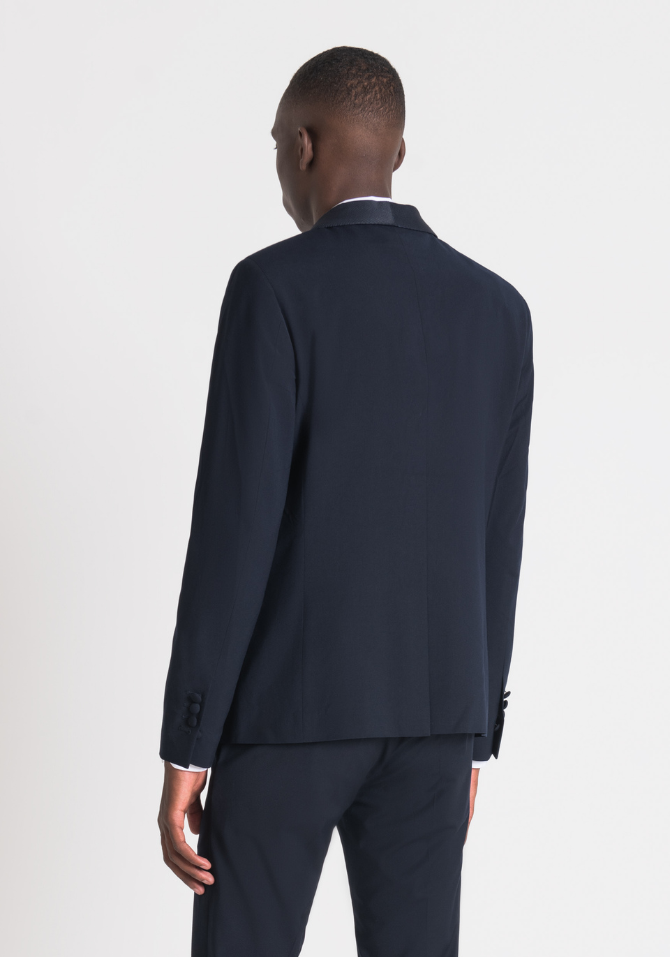 SLIM-FIT “BLANCHE” JACKET WITH MICRO-WOVEN SATIN DETAILS - Antony Morato Online Shop