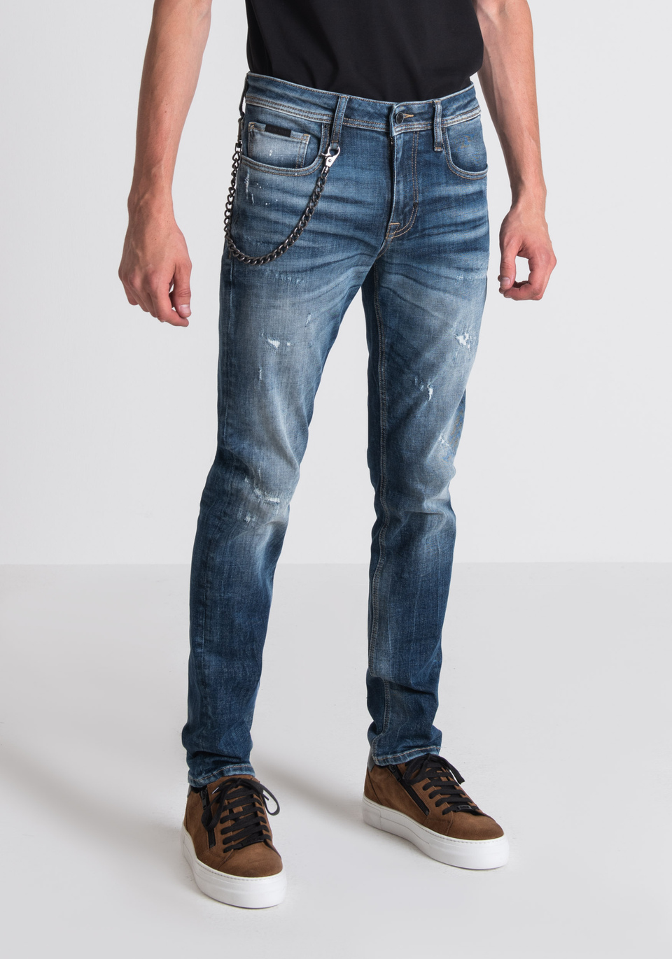 JEANS “IGGY” TAPERED FIT IN DENIM STRETCH - Antony Morato Online Shop