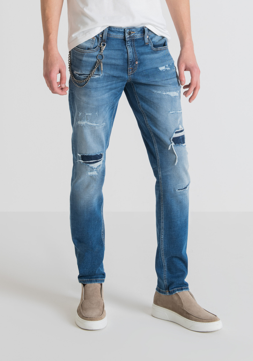 "IGGY" TAPERED-FIT JEANS IN STRETCH DENIM - Antony Morato Online Shop