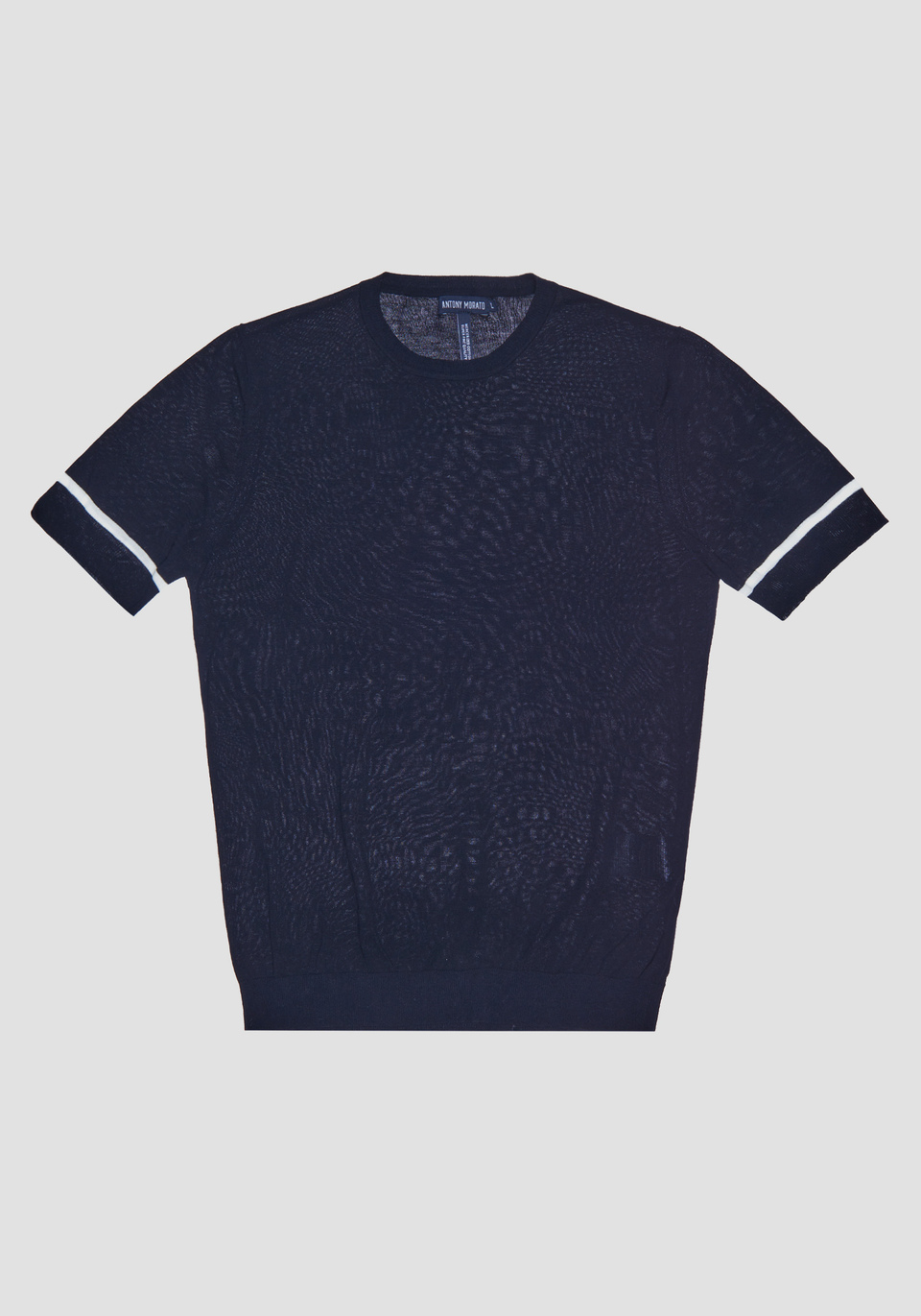 SLIM FIT FULL-FASHIONED KNIT SWEATER WITH CONTRASTING JACQUARD BAND - Antony Morato Online Shop