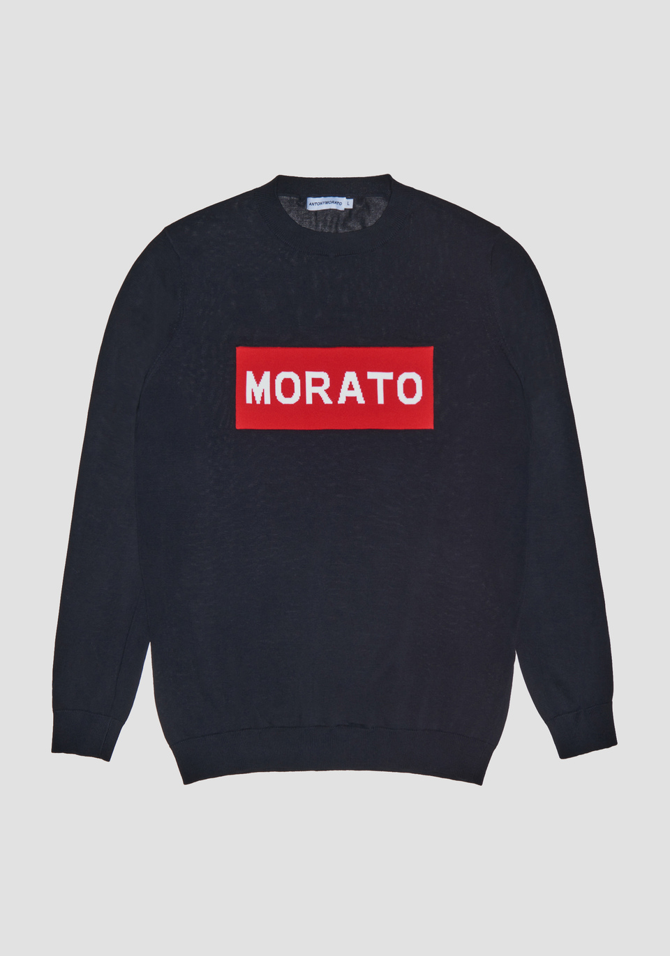 SWEATER IN PURE COTTON YARN WITH LOGO - Antony Morato Online Shop