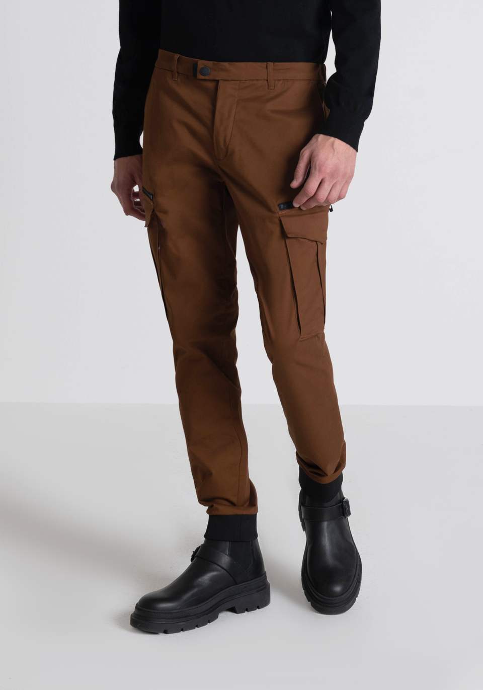 SKINNY FIT CARGO TROUSERS IN STRETCH FABRIC - Antony Morato Online Shop